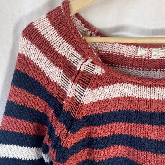 Anthropologie Moth Cable Knit Horizontal Stripe Sweater Sz M - Picture 4 of 11